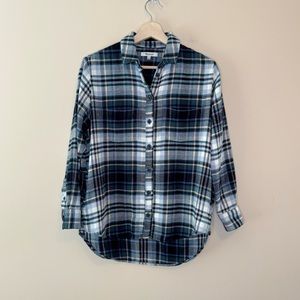 Madewell Flannel Sunday Shirt in Cronston Plaid Button Down Shacket Jacket Sz XS
